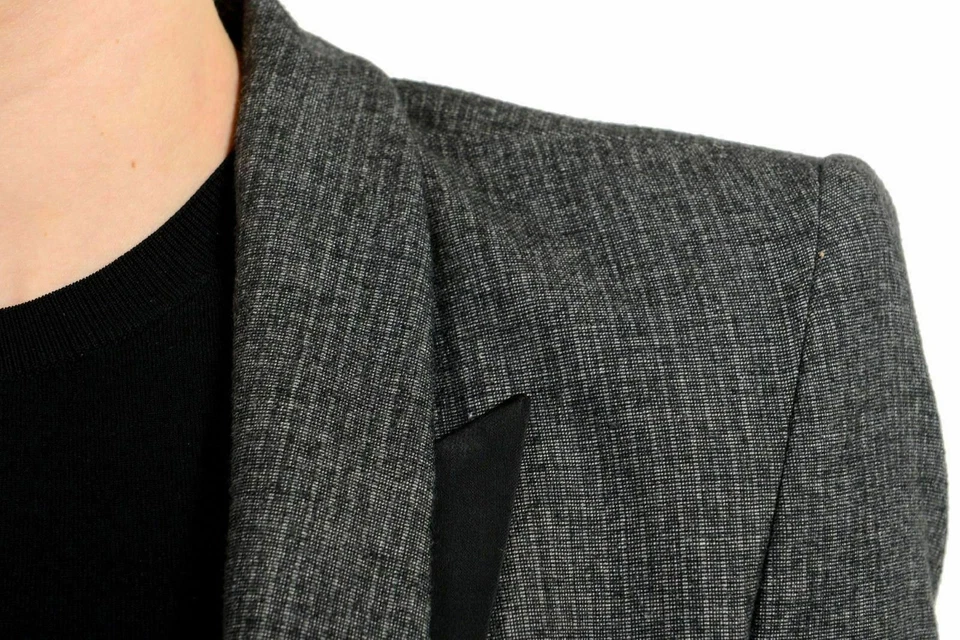 Blazer para mujer Just Cavalli de lana gris a rayas con un botón US S IT 40 Foto 3 de 4