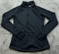 Under Armour Pullover Womens Small Black 1/4 Zip Mock Neck Long Sleeve Running