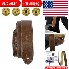 Perri's Adjustable Guitar Strap - Italian Leather 41"-56", Chestnut