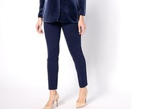 Susan Graver Petite XL Black Status Stretch Slim Leg Ankle Pant A623500 NWOT