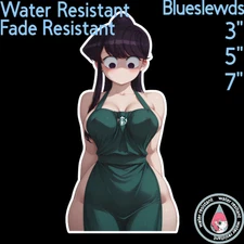 Komi Can't Communiate Komi Shouko 3" / 5" / 7" Lewd Anime Laptop Bottle Sticker