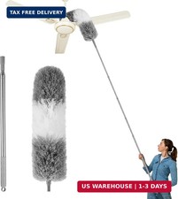 Feather Duster with Extension Pole, Long Handle Ceiling & Blind Cleaning Tool