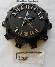 Afx320b American Force 10 Lug Dually Front Matte Black Wheel Center Cap W Screws