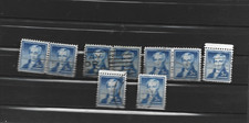 ETATS UNIS : 9 timbres J. Monroe 5 c bleu : 3 paires + 3