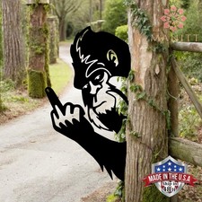 Bigfoot Sign,Funny Bigfoot Gift,Middle Finger Bigfoot,Outdoor Metal Sign