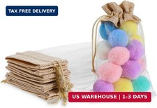 10 PCS Small Mesh Gift Bags with Drawstring 4 6 In, Burlap and Organza Gift Ba