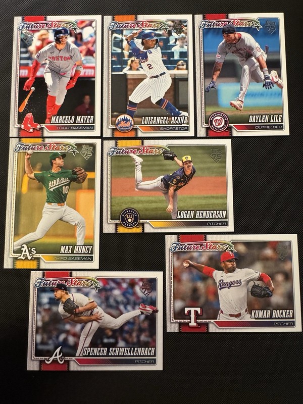 (7) 2026 Topps Series 1 & Series 2 - Future Stars Lot Of 7 Cards - NO Dupes