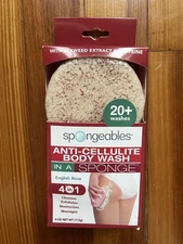 SPONGEABLES ANTI-CELLULITE BODY WASH ENGLISH ROSE NEW IN BOX