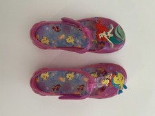 Disney Princess Ariel The Little Mermaid Pink Glitter Jelly Shoes Girls Size 12