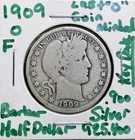 1909-O Barber Silver Half Dollar LAST New Orleans COIN - Key Date - ONLY 925,400