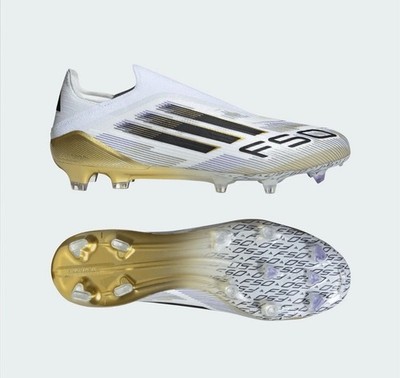 Adidas F50 Elite JH7625 Unisex White Gold Laceless FG Soccer