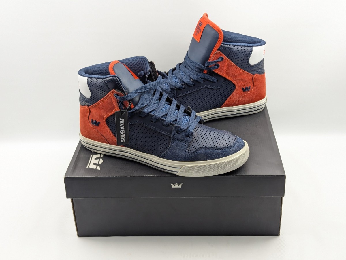 Supra Vaider Sneakers Navy Orange White Mens US 11 With Original