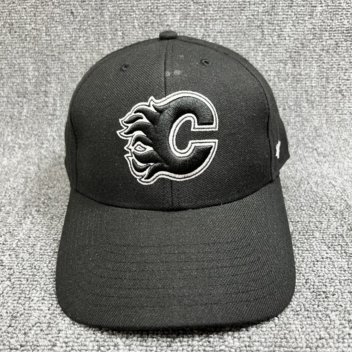 Calgary Flames '47 Brand MVP Adjustable Hat Black White NHL Hook & Loop Cap