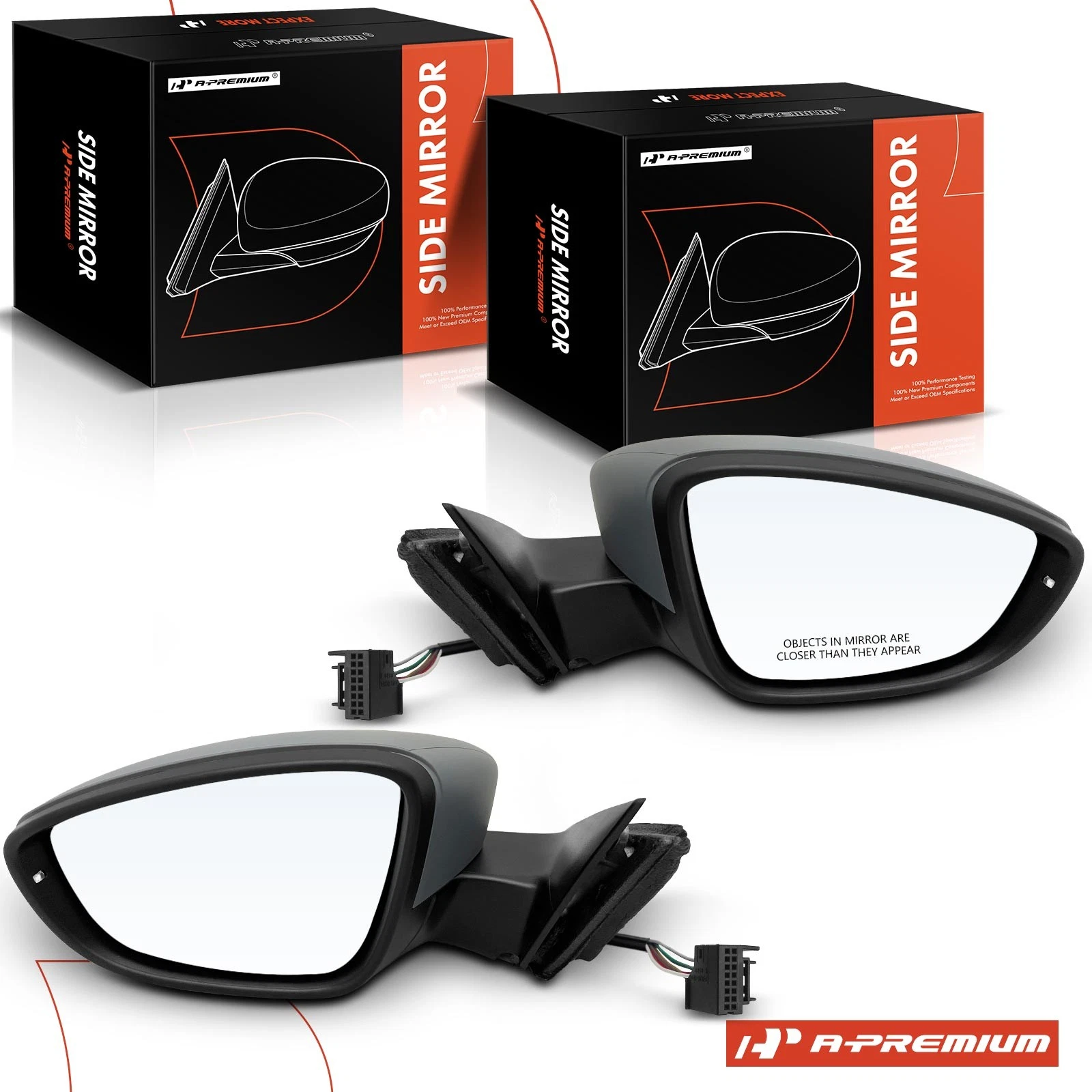 A-Premium Pair Power Mirror w/ Manual Folding & Signal Light for VW Passat 2012