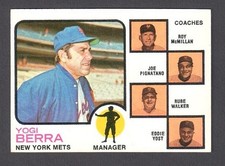 1973 Topps Baseball Card New York Mets Field Leaders #257 Yogi Berra