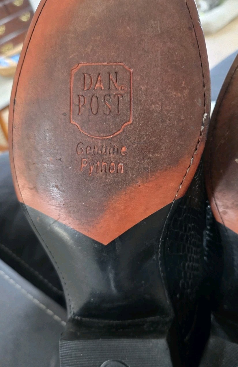 Rare Dan Post Python Snake Skin Boots Cowboy West… - image 10