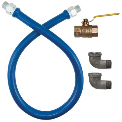 Dormont 1650BPV48BXFT 48'' Blue Hose 1/2'' Food Truck Gas Connector Assembly