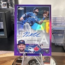 2023 Topps Chrome Update Nathan Lukes Rookie Auto TRUE Purple /250 Blue Jays 💎