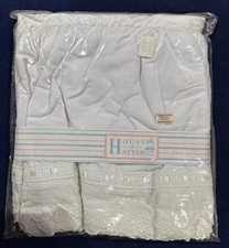 NWT Vintage House Of Hatten White Eyelet Trim Cribskirt Or Dust Ruffle