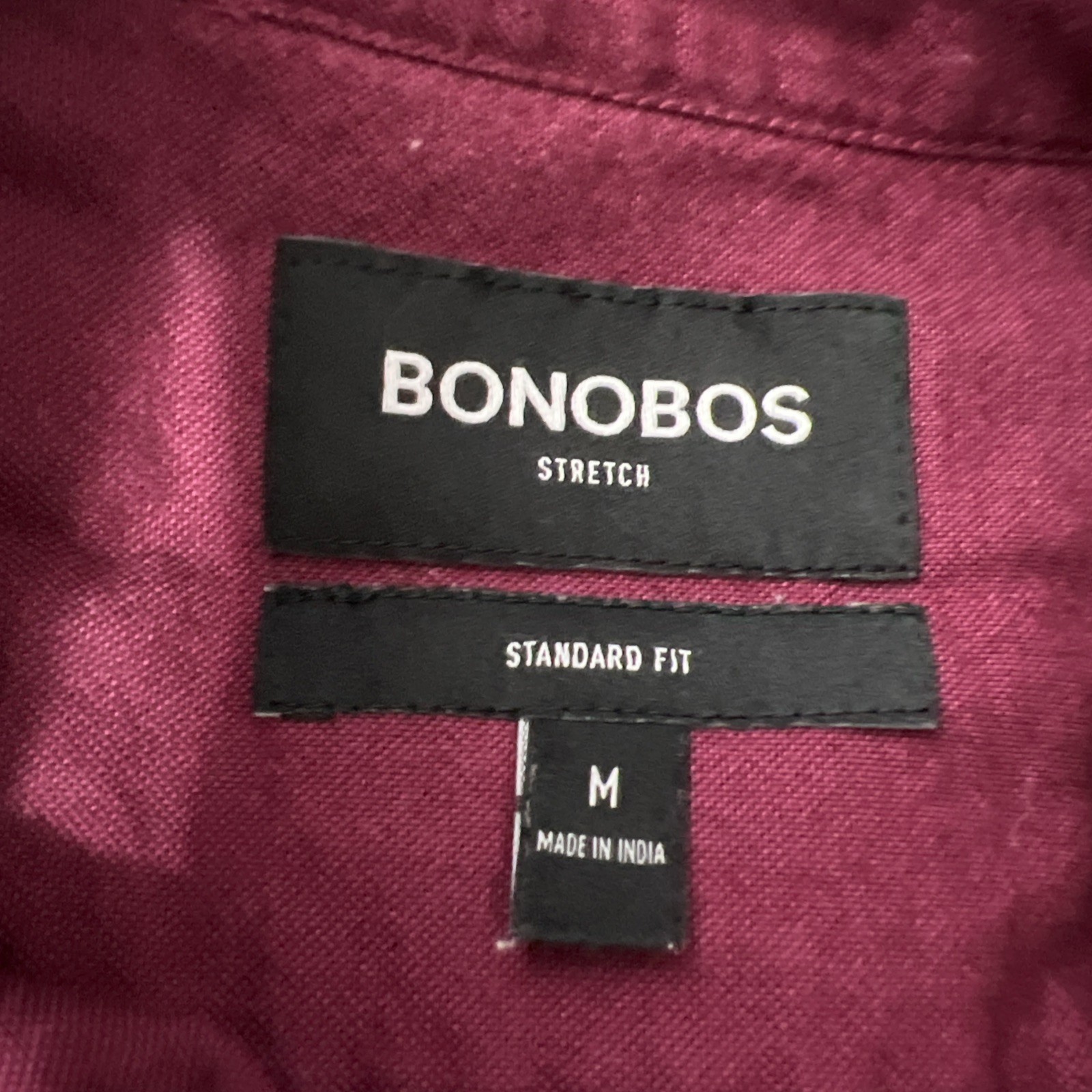 Bonobos Button Down Shirt Men Medium Burgundy Str… - image 3