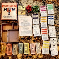 Vintage 1935 Dual Patent MONOPOLY Parker Brothers Board Game - No Board - LONDON