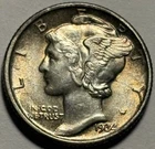 1934 Mercury Dime — Ch. AU+ Condition 🔥 Toned Original Surfaces 🌈