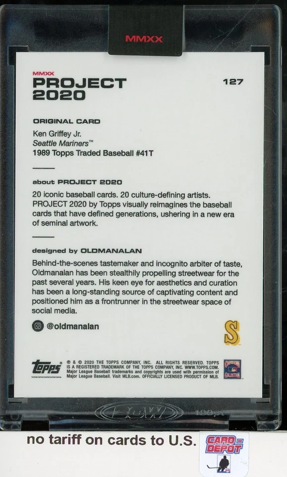 2020 Topps Project 2020 #127 Ken Griffey Jr - Image 2 of 2