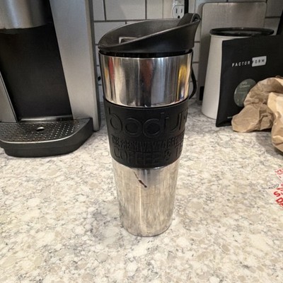 Travel French Press BODUM Stainless Steel Insulated Travel Tumbler Silver Black