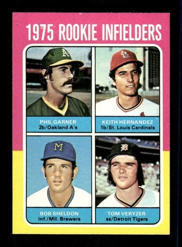1975 Topps #623 Phil Garner/Keith Hernandez/Bob Sheldon/Tom Veryzer EX/NM RC Roo