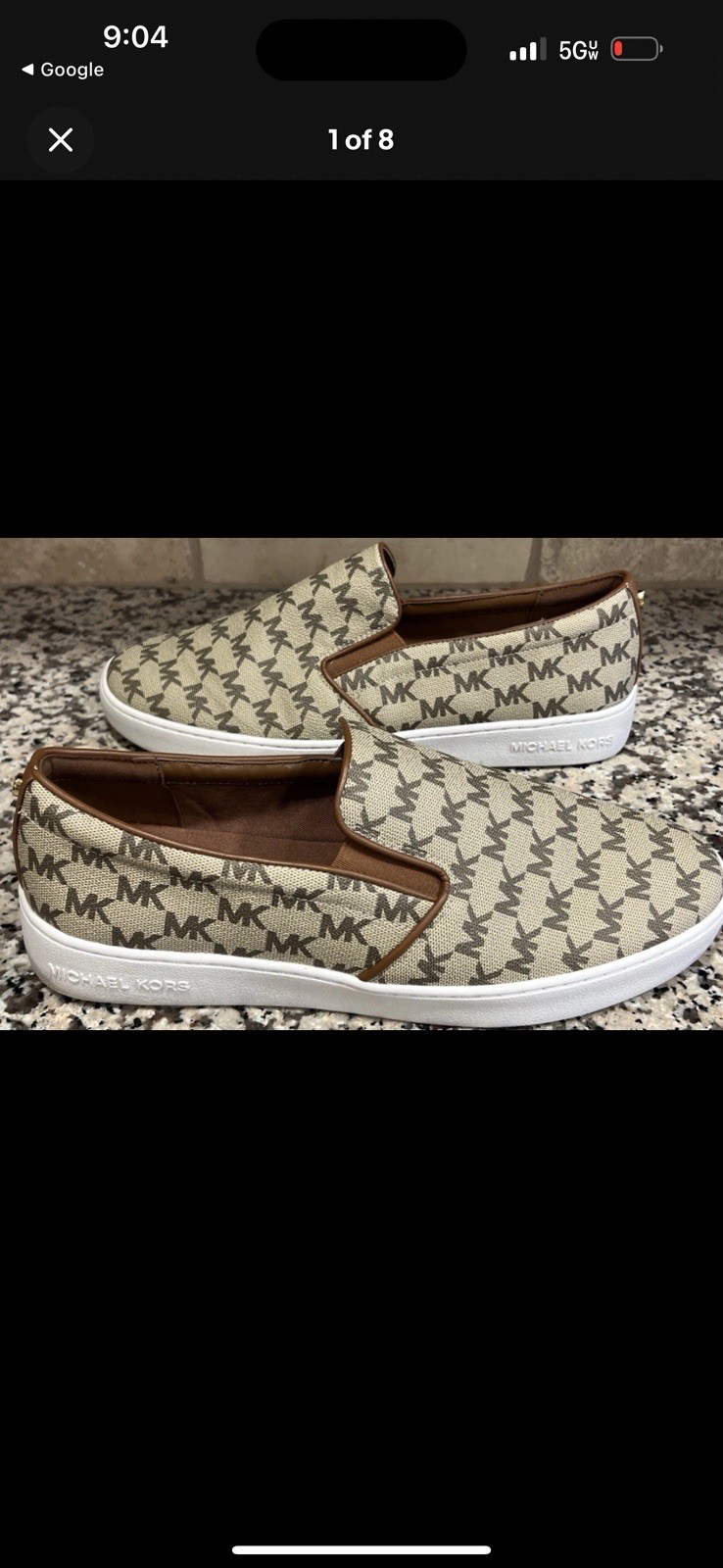 Michel Kors Keaton Women’s Fashion Slip On Shoes Beige Size: 8M Fits 7.5 thumbnail 2