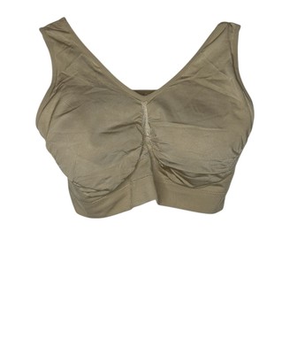 Truekind Womens Everyday Throw On Wireless Bralette 2XL Pullover Comfort Chai
