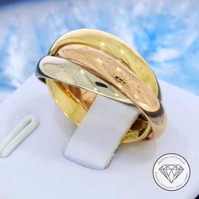 Wert 2.360,- Original Cartier Trinity Ring Gelb Weiß Rose Gold 750 / 18 Kt xxyy