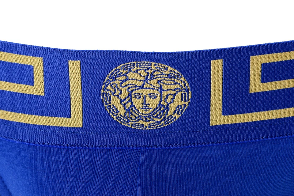 Ropa interior Versace para hombre azul y dorado elástico con correa deportiva Versace talla 8 EE. UU. 2XL IT 56 Foto 4 de 4