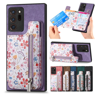 Geblümt Schutzhülle Case Flip Cover für Samsung Galaxy Note 9 10 10+ 20 Ultra