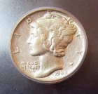 1942/1 10C Mercury Dime, AU55 Details ICG. RARE!!!