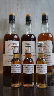3x 4cl Sample SIGNATORY VINTAGE 100 Proof Edition #2 #3 #4 Whisky