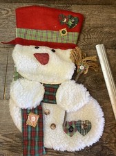 Snowman Christmas Stocking Sherpa 15  Frosty