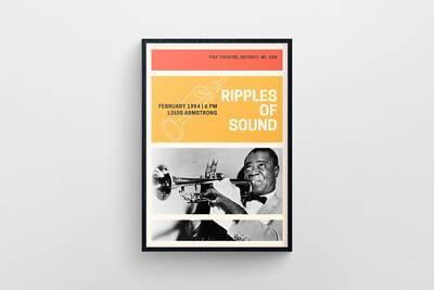 Louis Armstrong Poster Druck Live Bei Fox Theater 1954 Wellen Von Sound Trompete