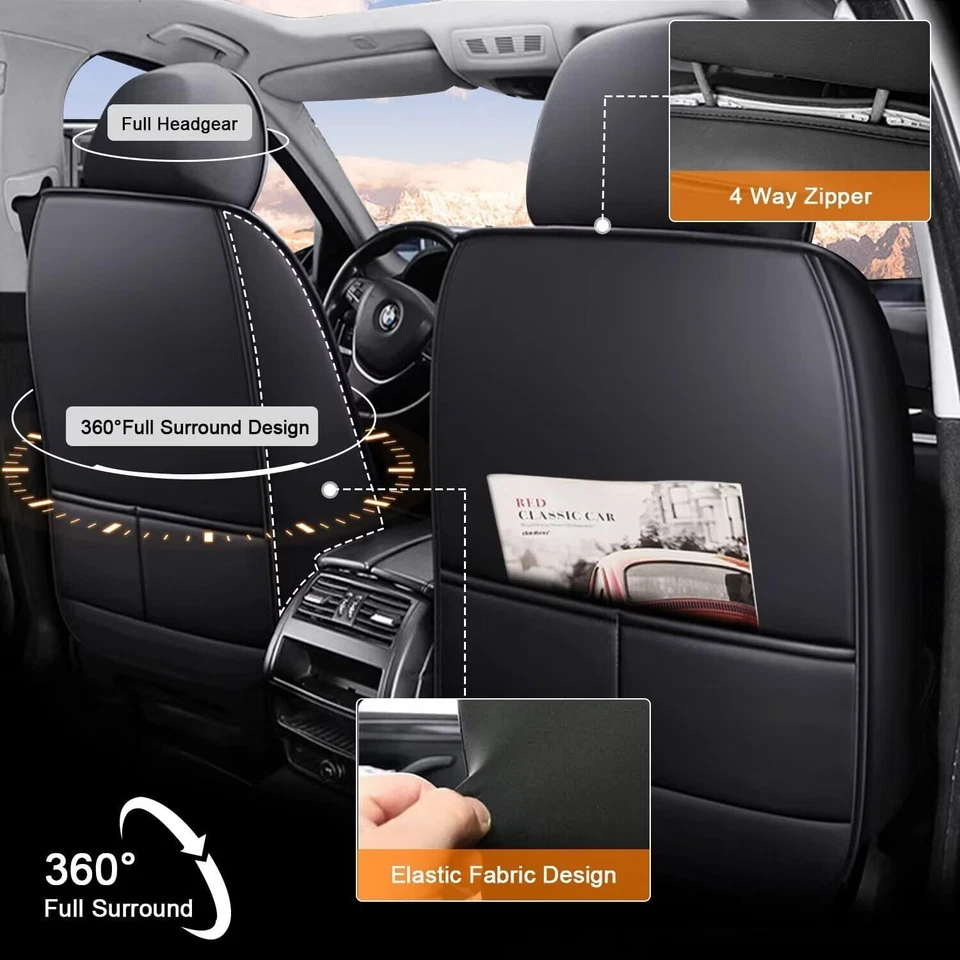 Car PU Leather 5-Seat Covers Front&Rear Cushion For Chevrolet Equinox 2011-2024 Foto 2 de 4