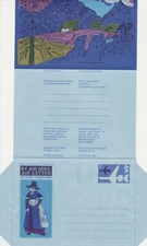 GB Stamps Aerogram / Air Letter APS22 - 5p National Costume Welsh Issue 1973