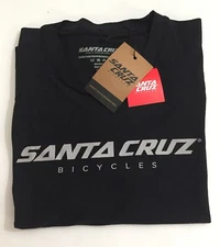 Santa Cruz Bicycles Black SS Short Sleeve Sport Tech Stacked Tee T Shirt