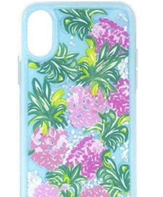 Lilly Pulitzer iPhone X/XS Liquid Glitter Cell Phone Case Pineapple