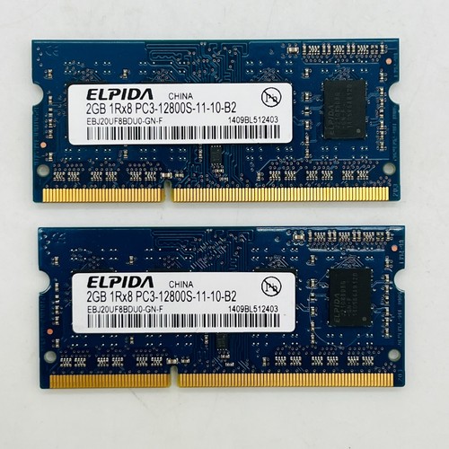 Laptop Memory Elpida 4GB (2x 2GB) 1rx8 PC3-12800S-11-10-B2 SO-DIMM 1600MHz RAM