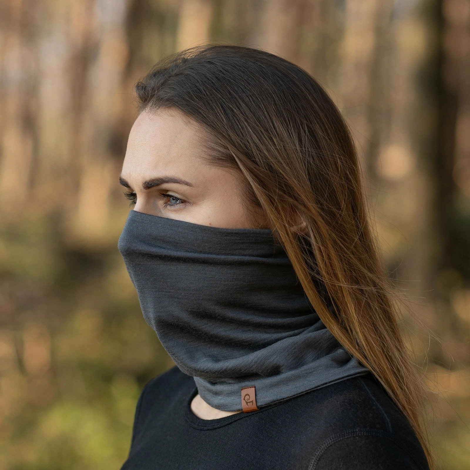 Merino Wool Women's Warm Outdoor Neck Gaiter * Winter Face Cover Perfect Grey
