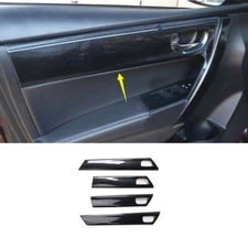 Carbon Fiber For Toyota Corolla 2014-2019 Inner Door Panel Strip Cover Trim 4Pc