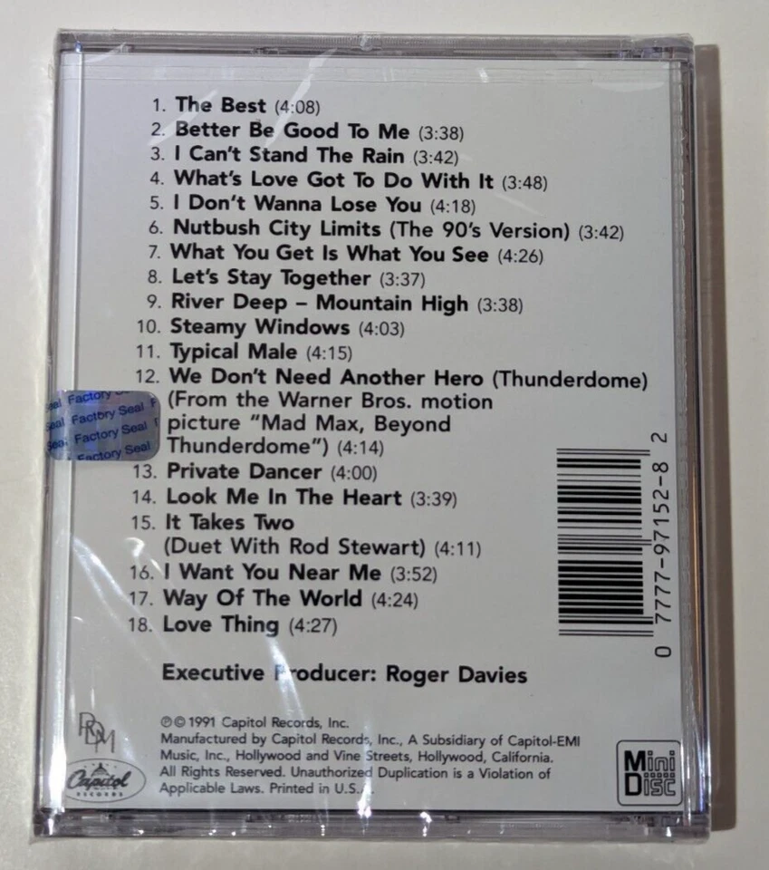 Tina Turner - Simply The Best MiniDisc FACTORY SEALED MD - Image 2 of 3