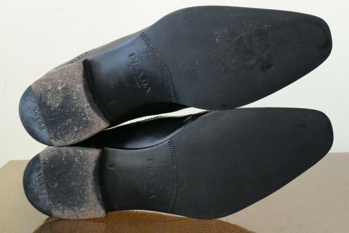 PRADA Men's Black Leather Slip-on Shoes Sz. 10 (43) UK9 | eBay PRADA Men's Black Leather Slip-on Shoes Sz. 10 (43) UK9 | eBay