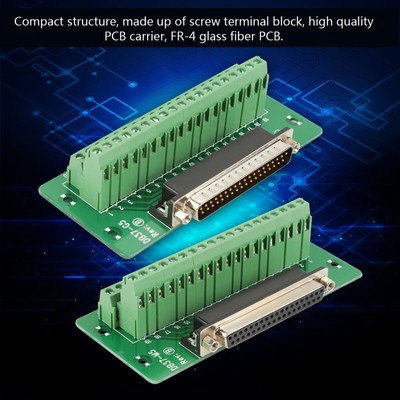 DB37 DIN Rail Mount Interface Module Male / Female Connector Breakout Board