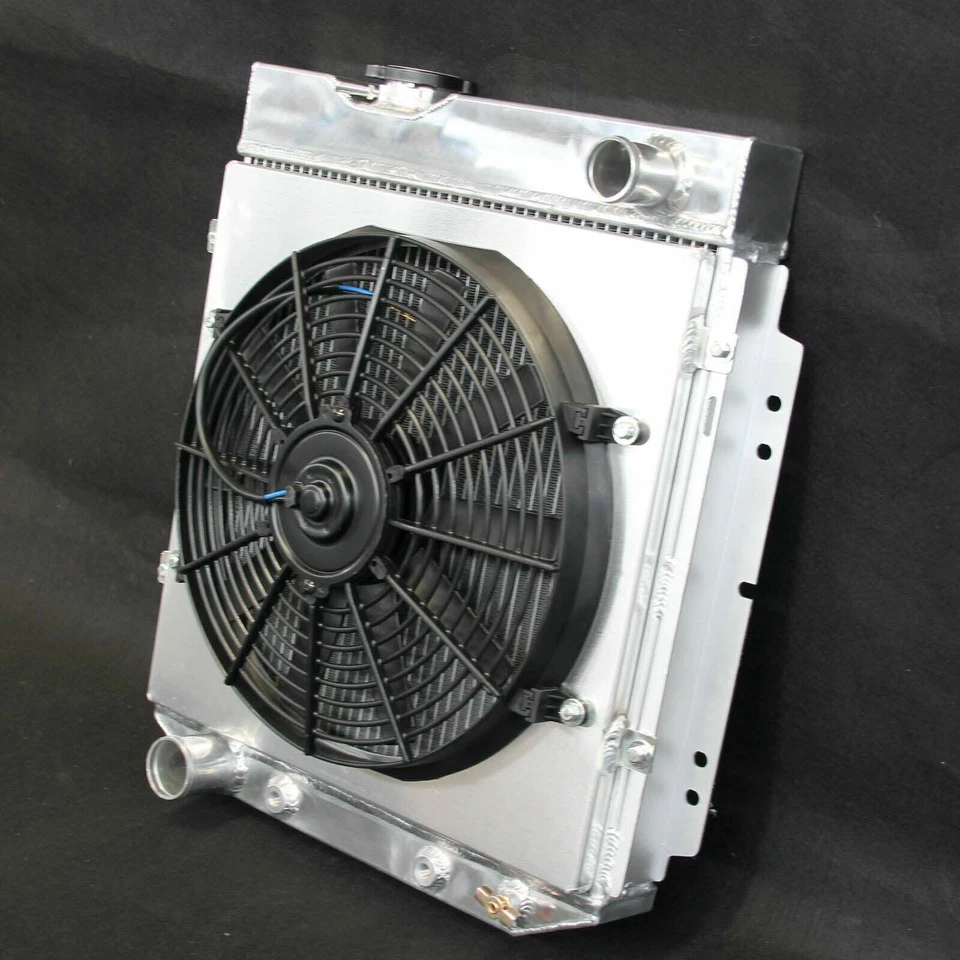 Radiador de aluminio AT para Ford Falcon Mustang Mercury Comet 60-66 3 filas + cubierta del ventilador Foto 3 de 4