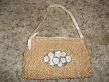 Beautiful Vintage Pearl and Beads Handbag 4 x 7" JAPAN
